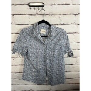 Cloth & Stone Women’s Size Unknown Blue/White Short Sleeve Button Up Shirt